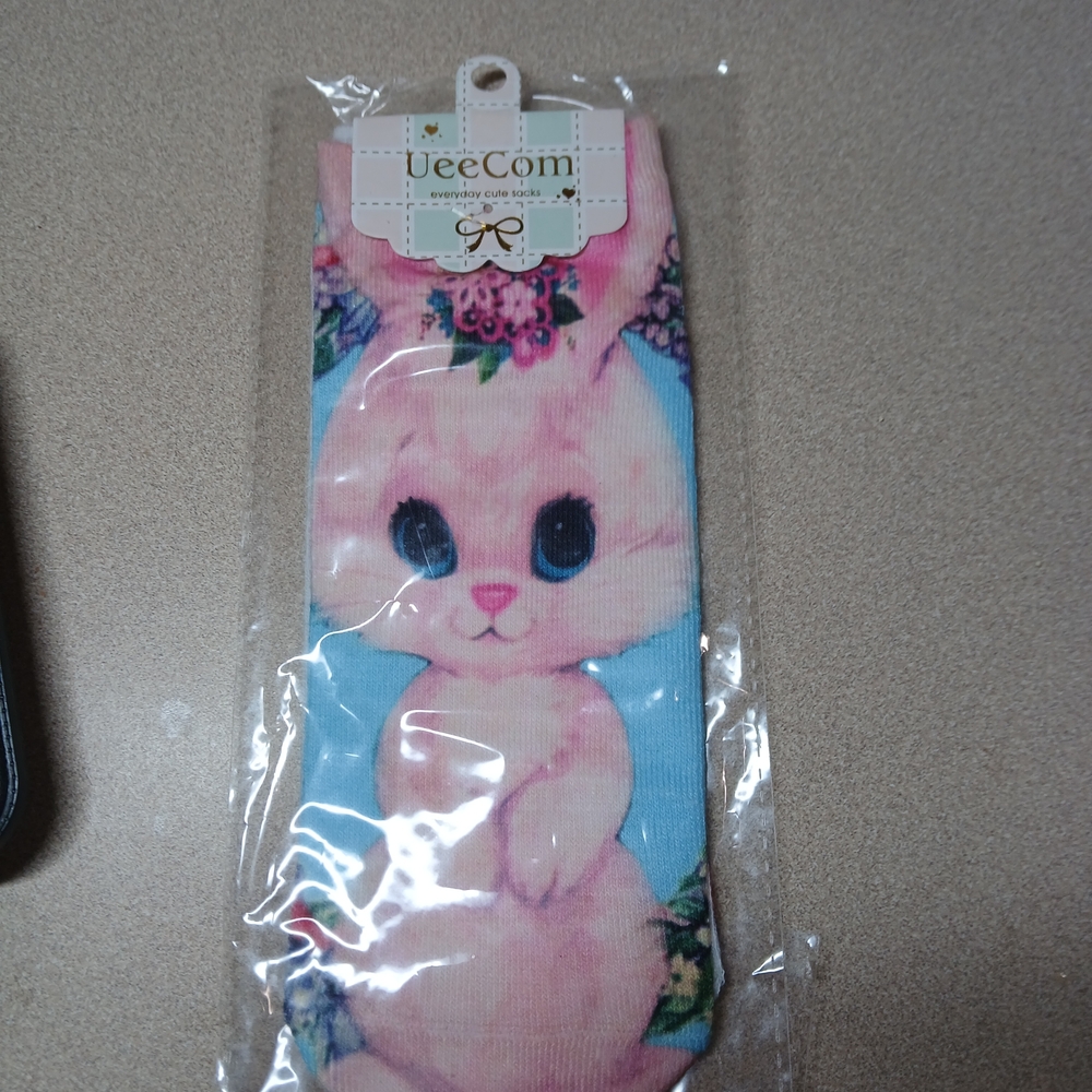 Pink Bunny Cat Socks